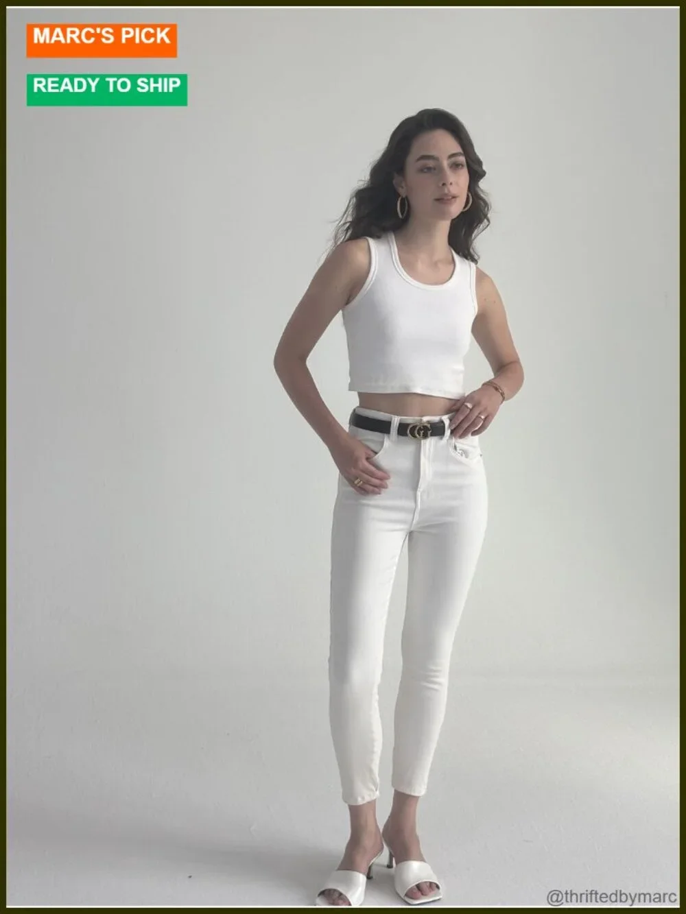 Reversible Leather Belt with Fashion Gold Buckle 1.1 Inch